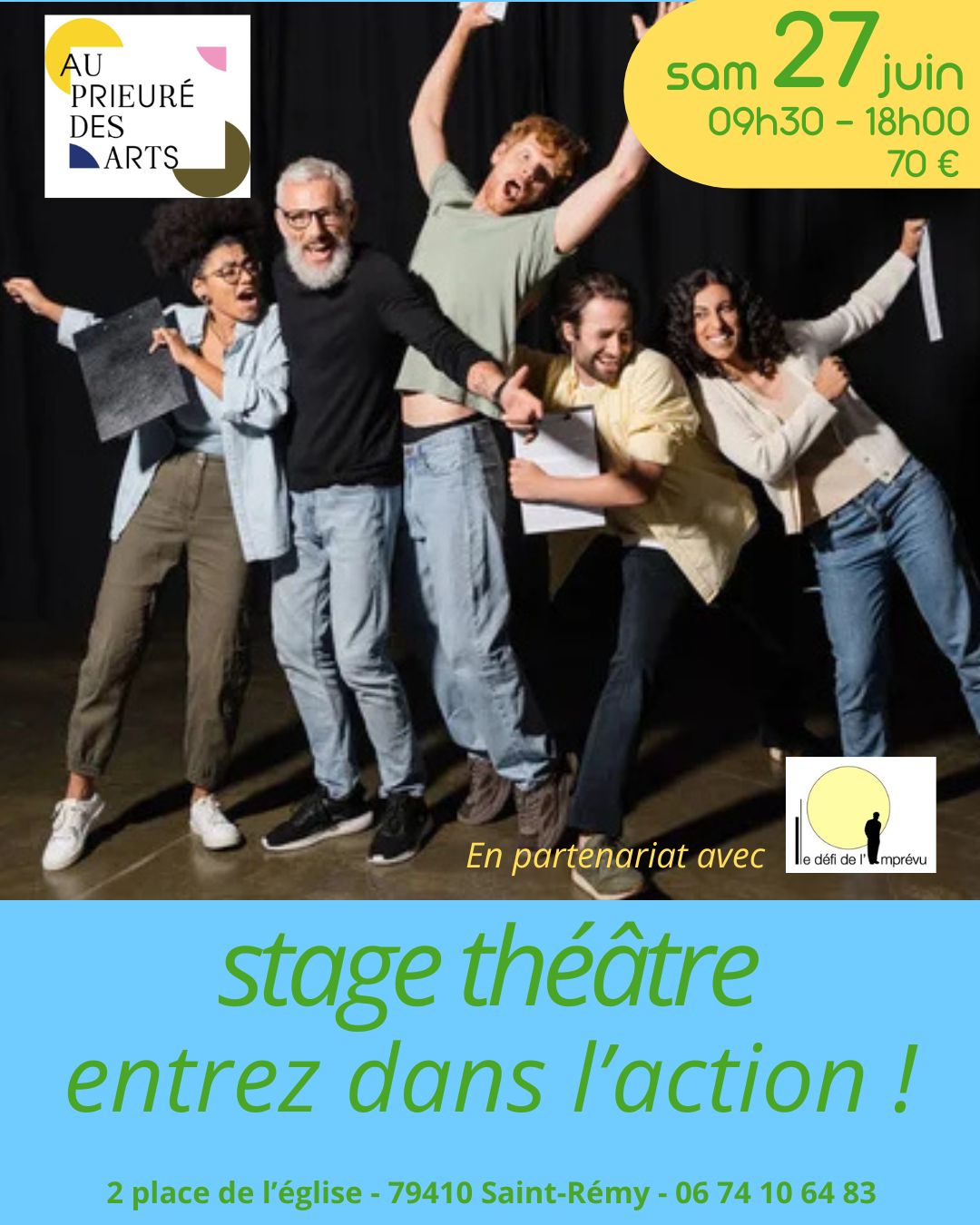 Stage de théâtre Entrez dans l’action ! à Saint-Rémy Au Prieuré des Arts Saint-Rémy