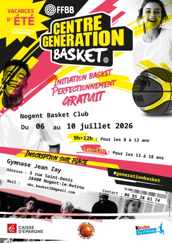Stage d&rsquo;initiation et perfectionnement au Basket  Nogent-le-Rotrou