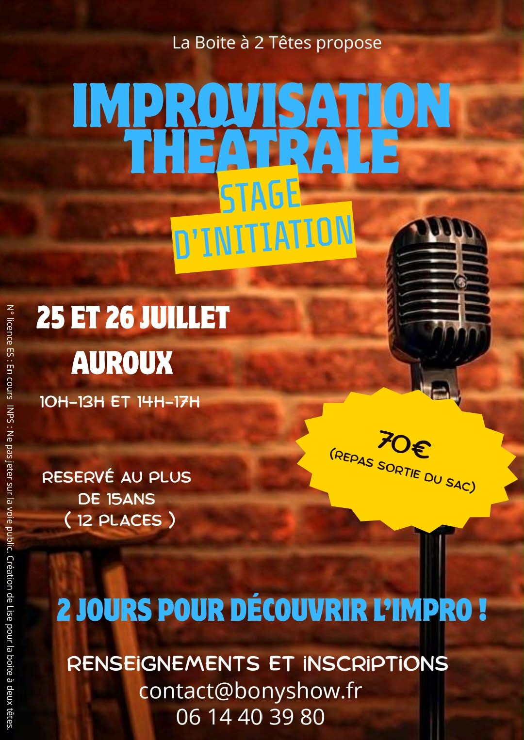 STAGE INITIATION IMPROVISATION THÉÂTRALE Auroux