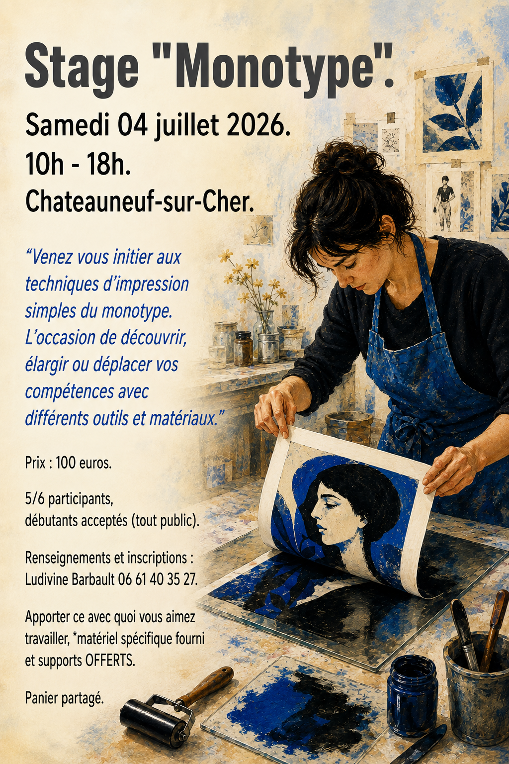 Stage Monotype Châteauneuf-sur-Cher  Châteauneuf-sur-Cher