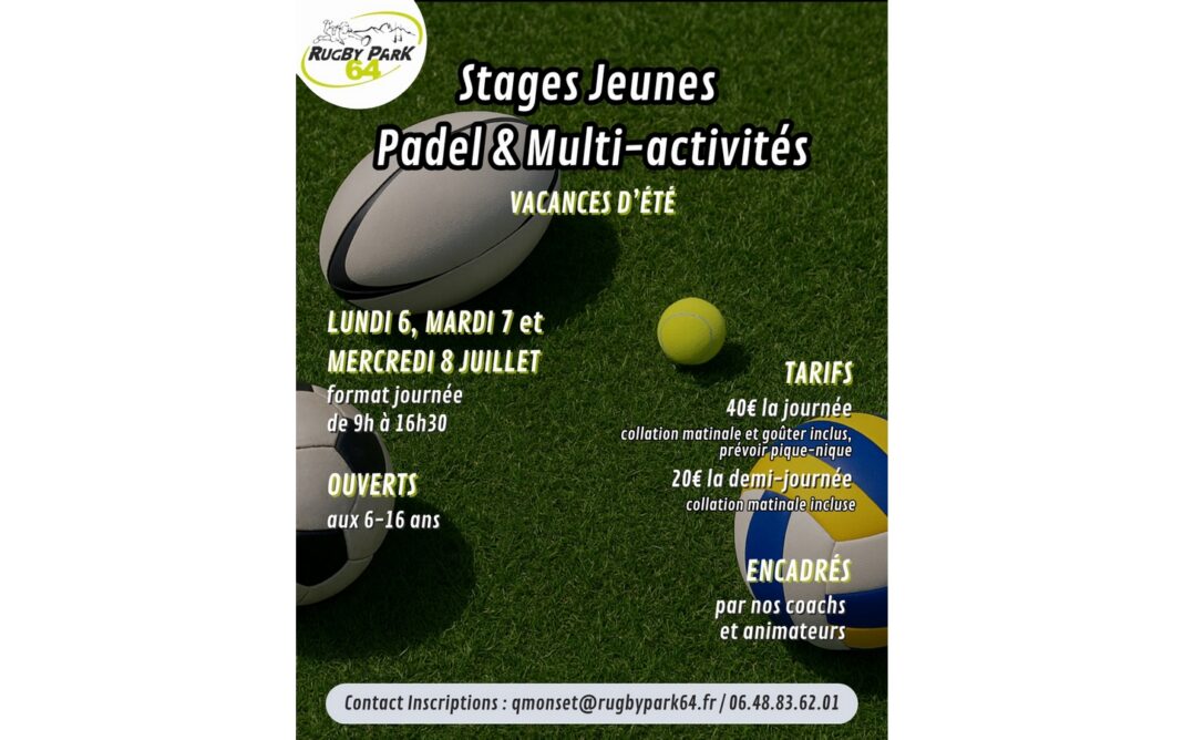 Stage padel & multi-activité Rugby park 64 Idron