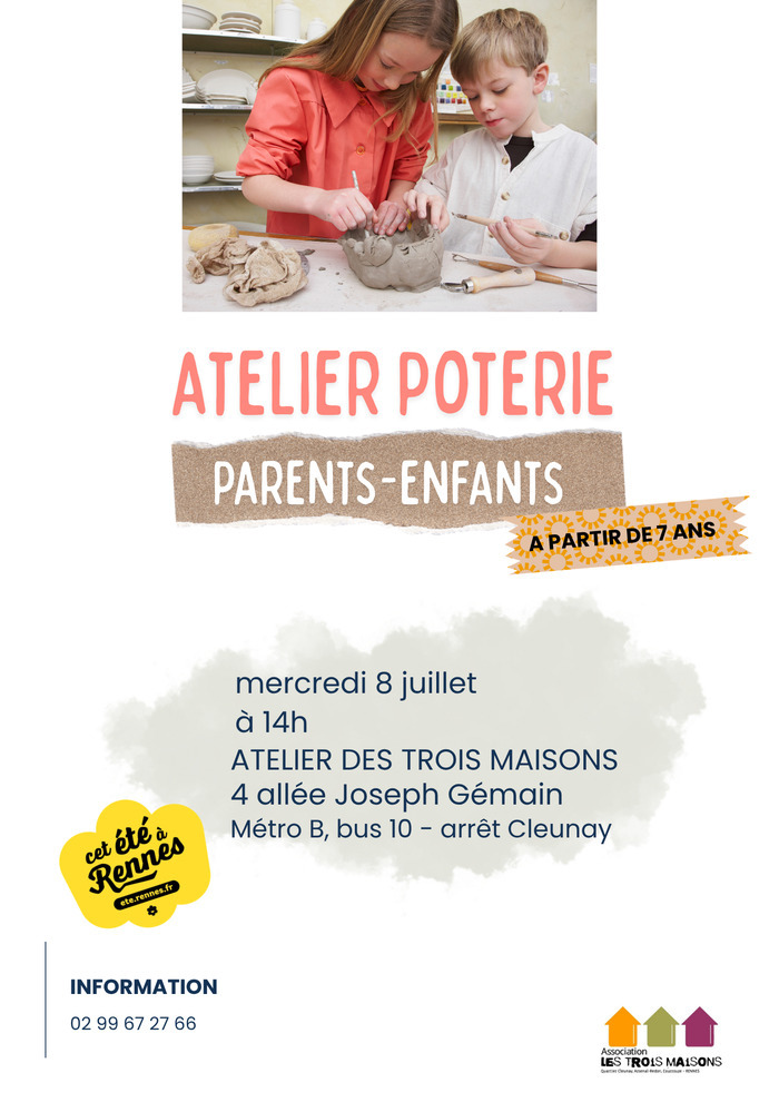 Stage poterie parent – enfant Maison des Familles Rennes