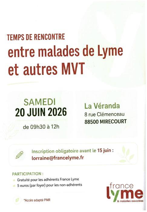 Temps de Rencontre entre malades de Lyme et autres MVT La Véranda Mirecourt