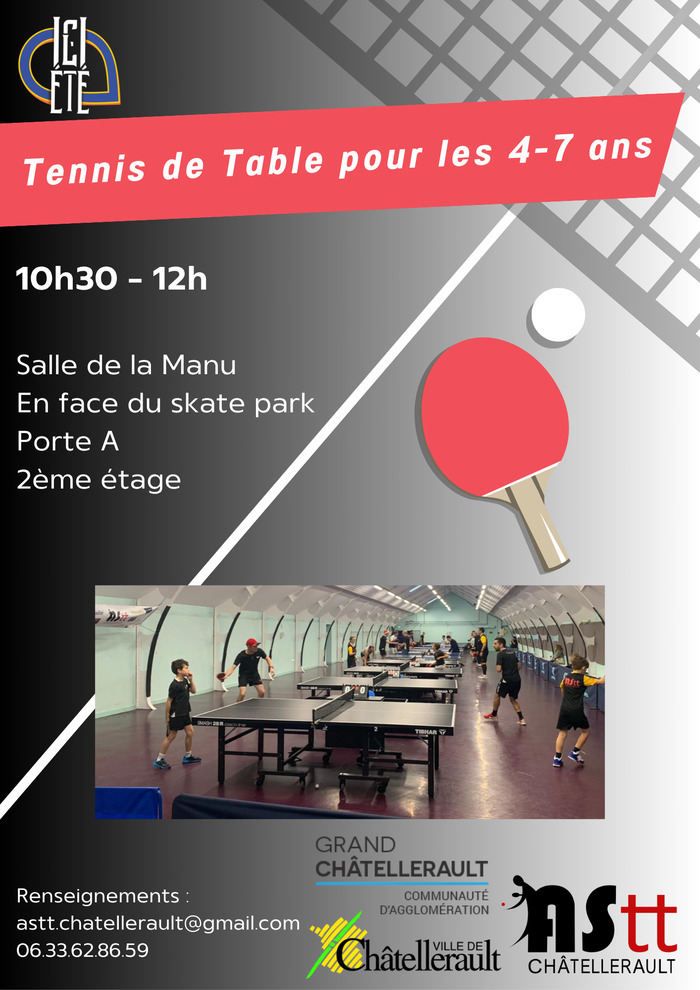 Tennis de Table pour les 4-7 ans Skatepark La Manu Châtellerault