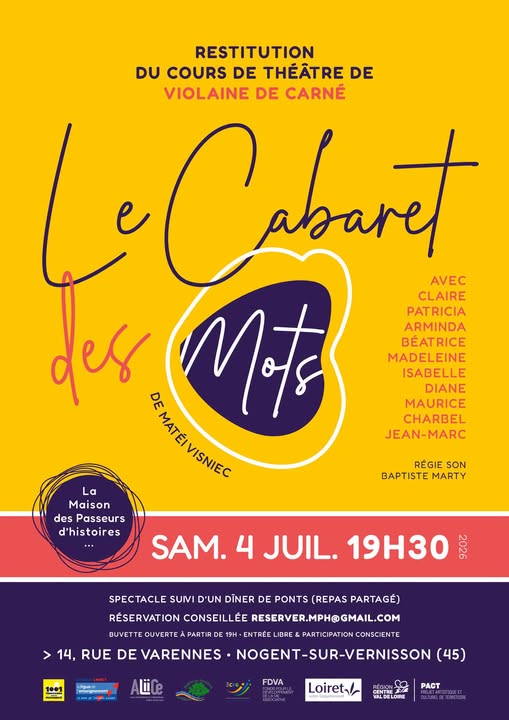 Théâtre Le cabaret des mots  Nogent-sur-Vernisson
