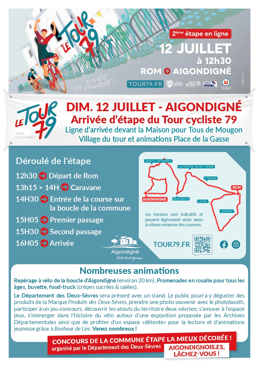 Tour79 arrivée d'étape Mougon Aigondigné 2026-07-12