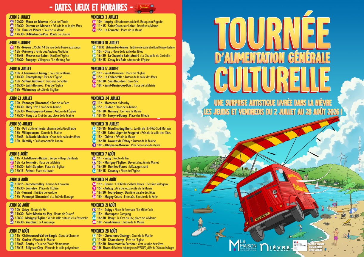Tournée d'alimentation générale culturelle Derrière la Mairie Saint-Ouen-sur-Loire 2026-07-03