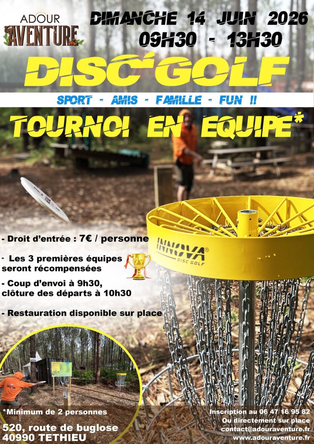 Tournoi de Disc golf Adour aventure Téthieu