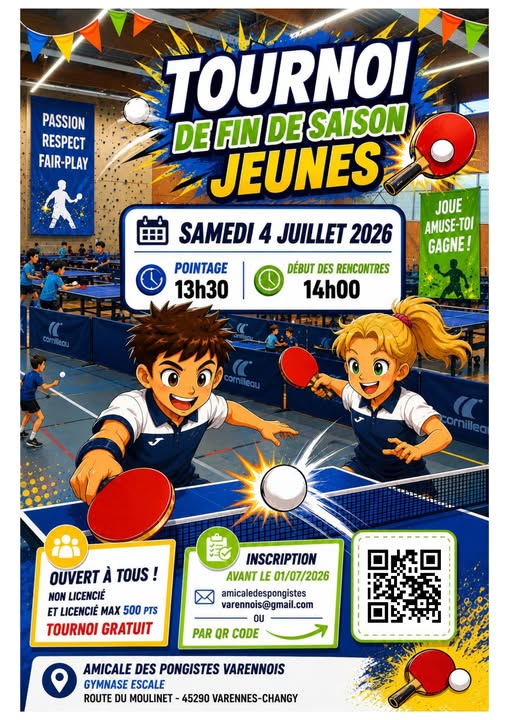 Tournoi de ping pong Varennes-Changy