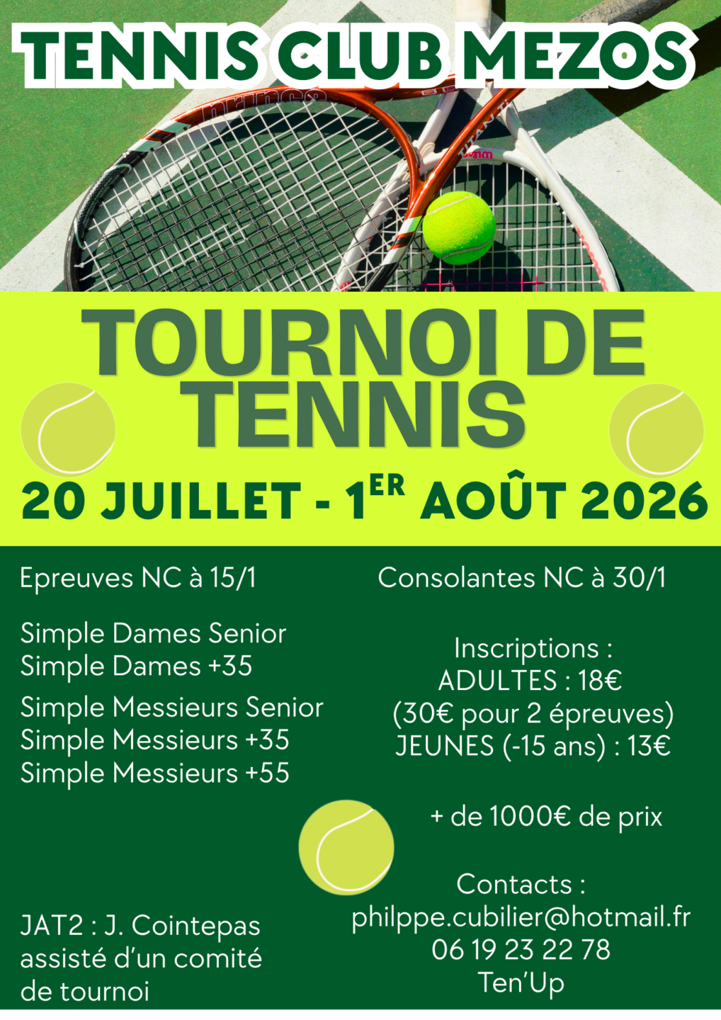 Tournoi de tennis du TCM Mézos