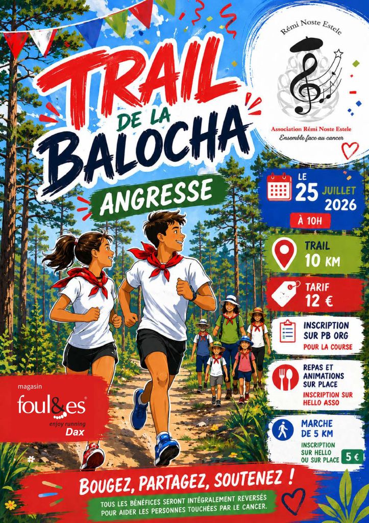 Trail de la Balocha 3ème édition solidaire mairie Angresse