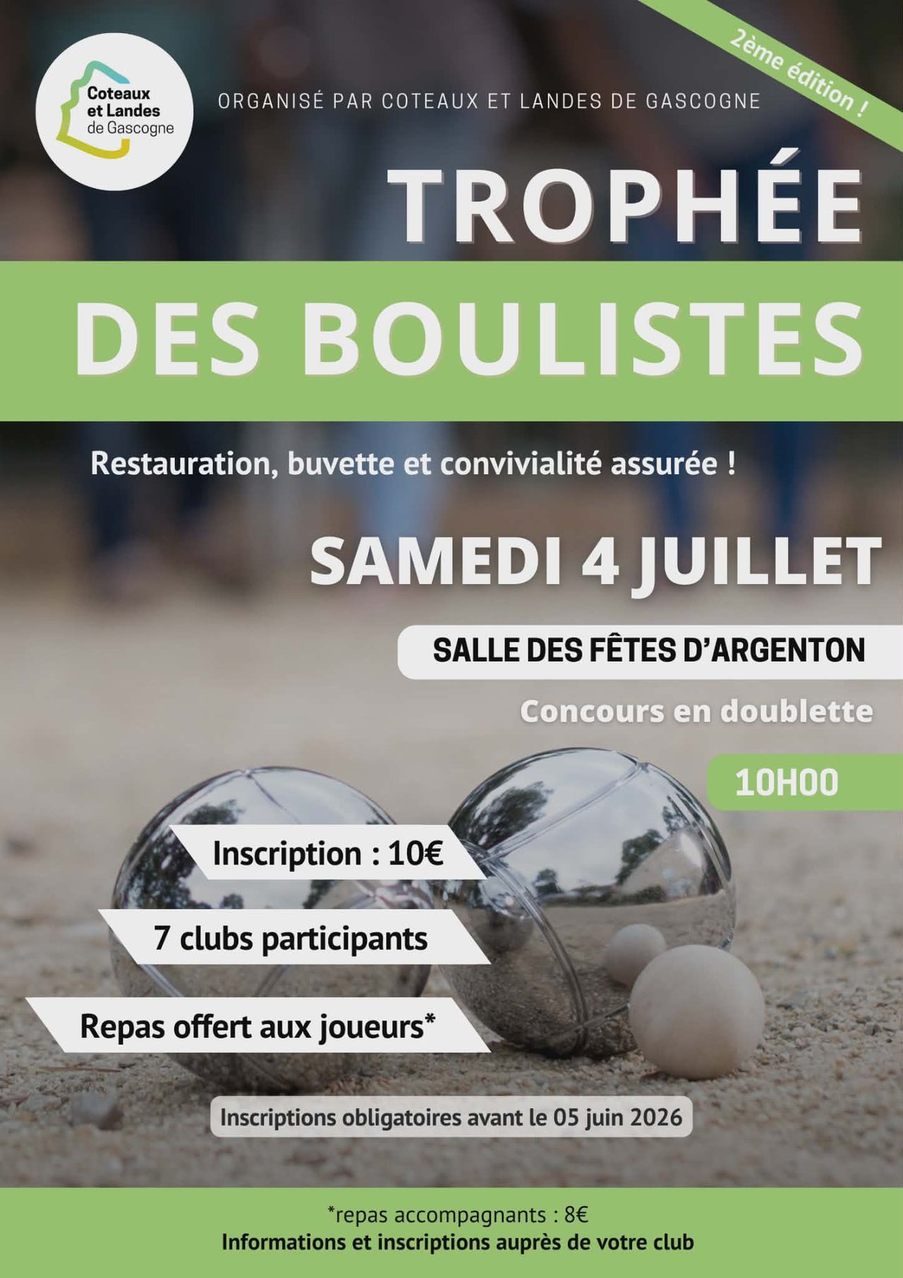 Trophée des boulistes 2° édition Salle des fêtes Argenton 2026-07-04