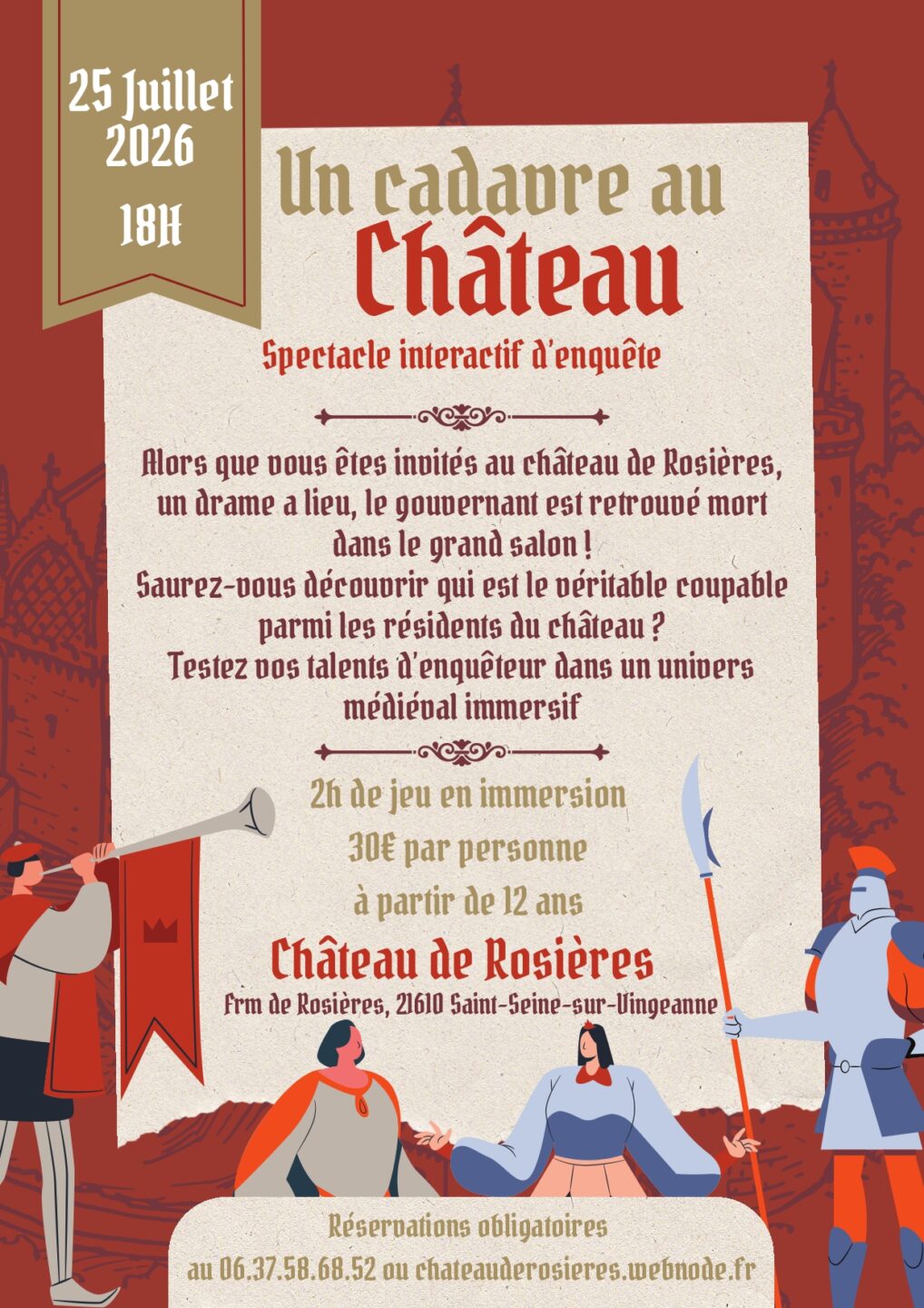 Un cadavre au Château Spectacle interactif d'enquête Rue de Rosière Saint-Seine-sur-Vingeanne 2026-07-25