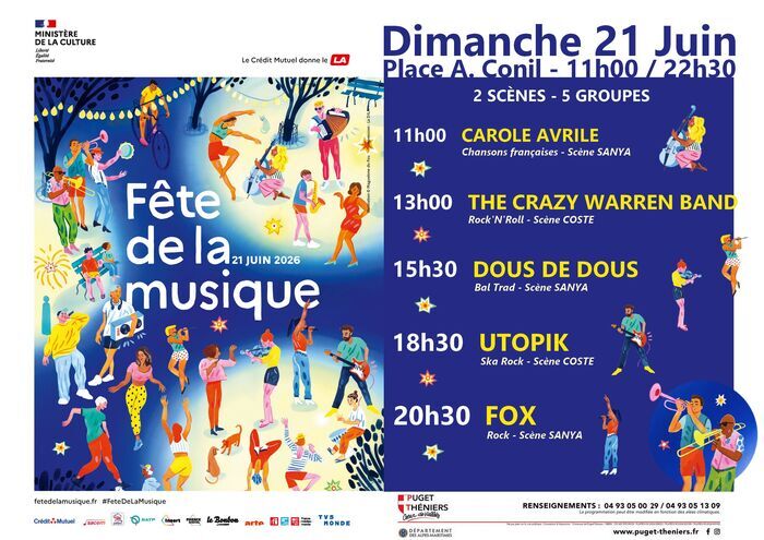 Une journée de concerts à Puget-Théniers, Place Adolphe Conil, Puget-Théniers