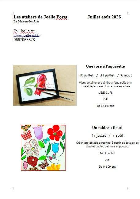 Une rose à l'aquarelle Maison des arts Charroux 2026-07-10