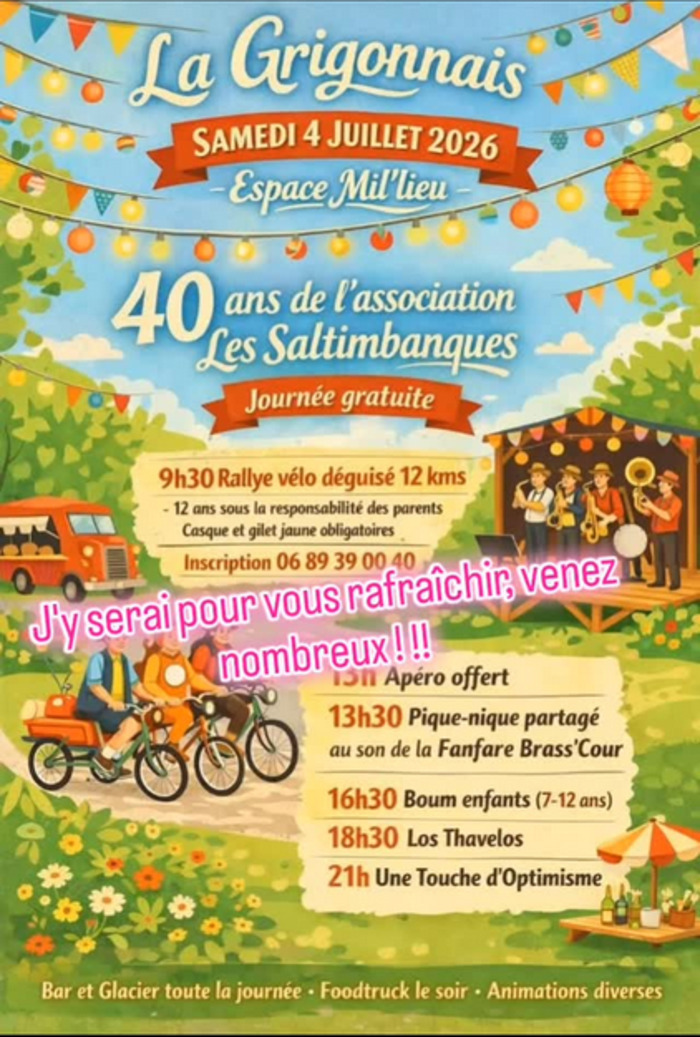 Une Touche d’Optimisme. Les 40 ans des Saltimbanques à La Grigonnais(44) ! Espace Mil’Lieu La Grigonnais