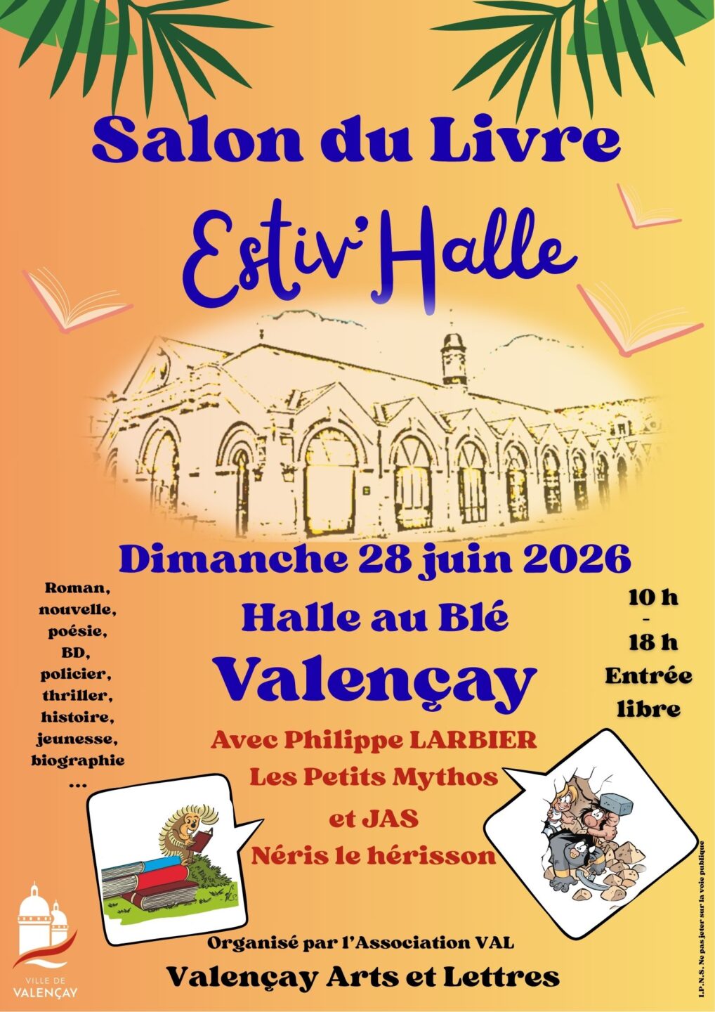 Salon du livre Estiv’halle Halle au Blé Valençay