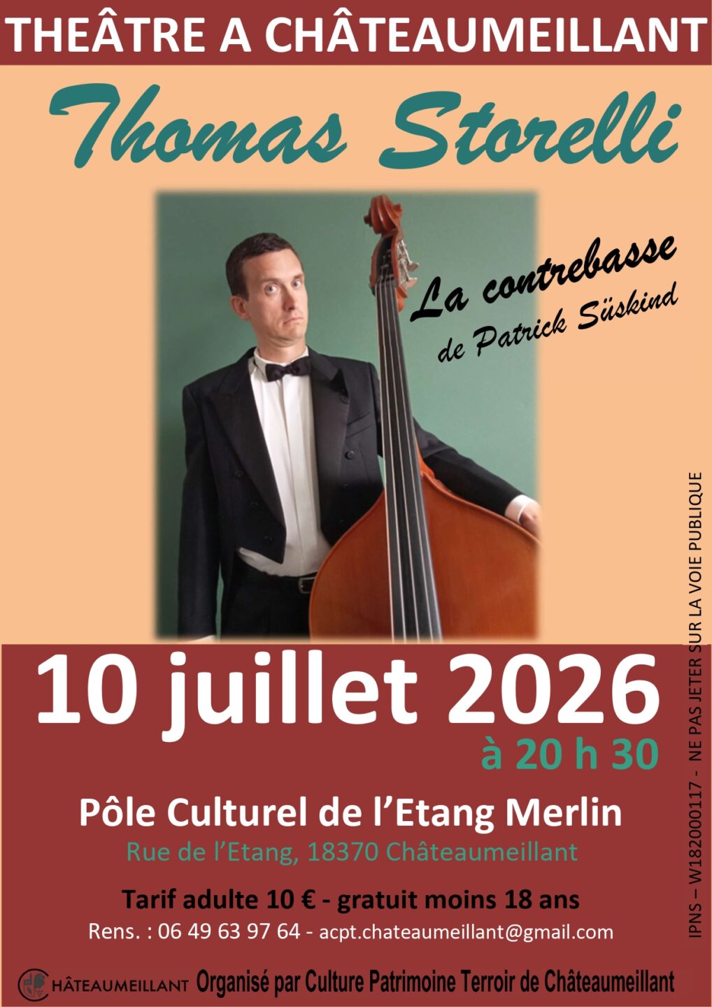 Vendredi culturel Théâtre La contrebasse Châteaumeillant