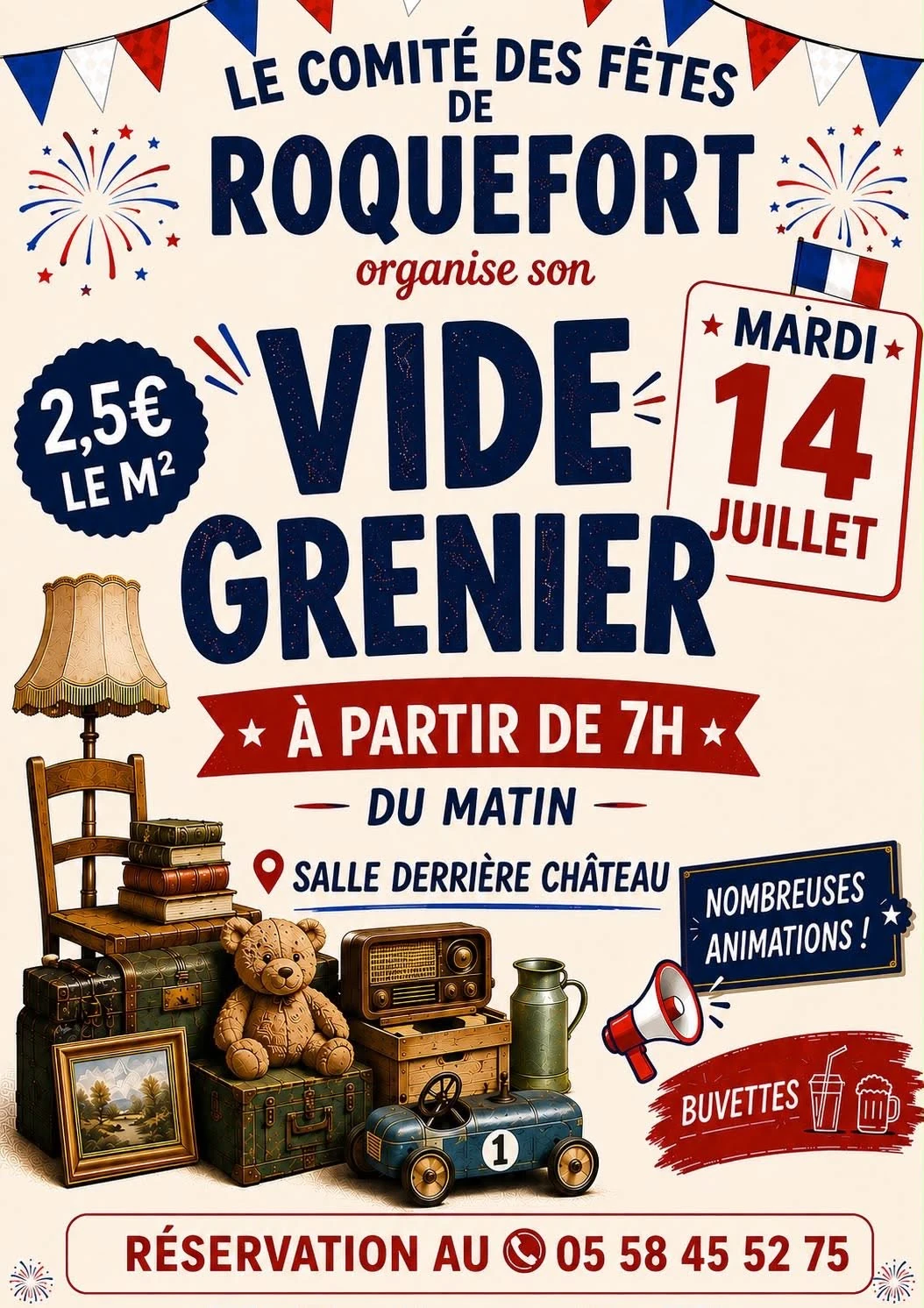 Vide-grenier du 14 juillet  Roquefort