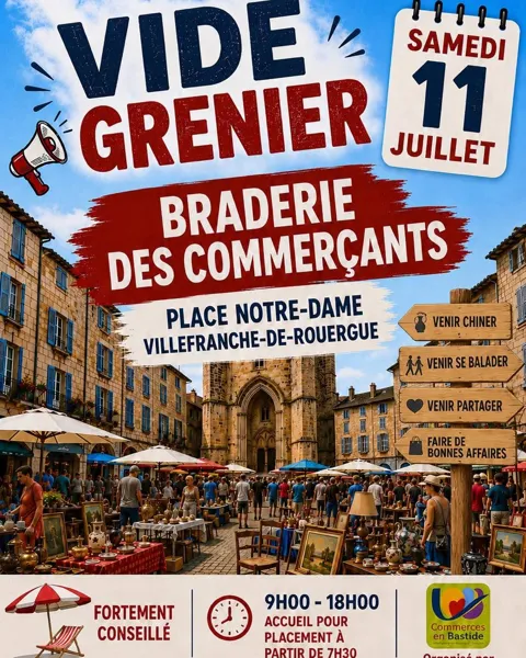 Vide-grenier et braderie des commerçants  Villefranche-de-Rouergue