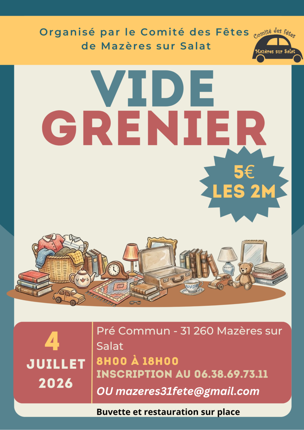 VIDE GRENIER Pré Commun Mazères-sur-Salat
