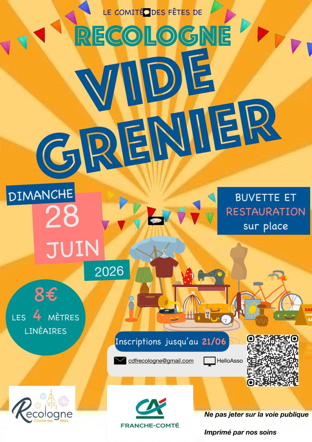 Vide Grenier Recologne 2026-06-28