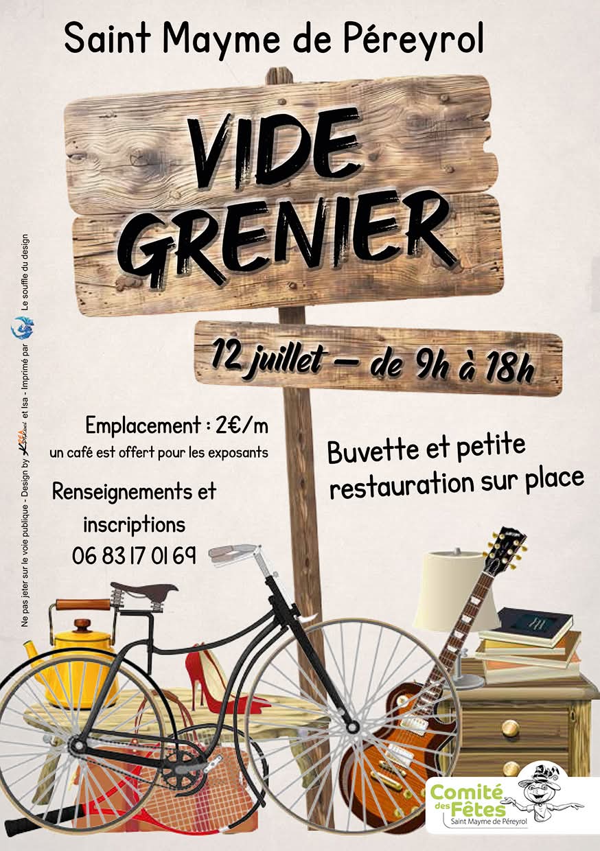 Vide grenier Saint Mayme de Pereyrol Saint-Mayme-de-Péreyrol 2026-07-12