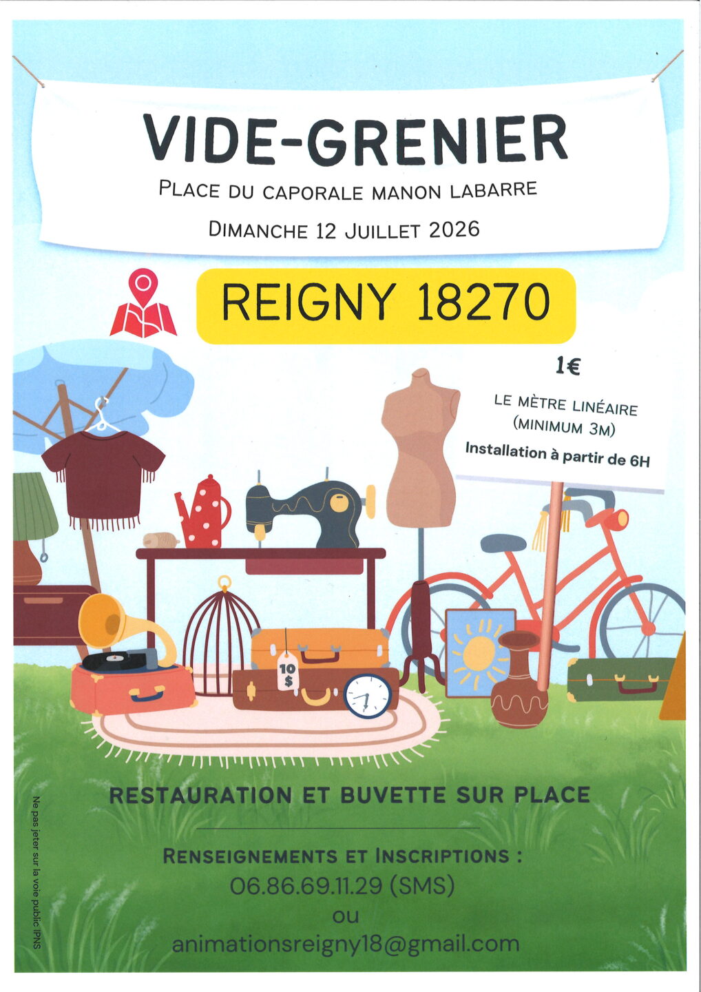 Vide Grenier sur la place à Reigny  Reigny