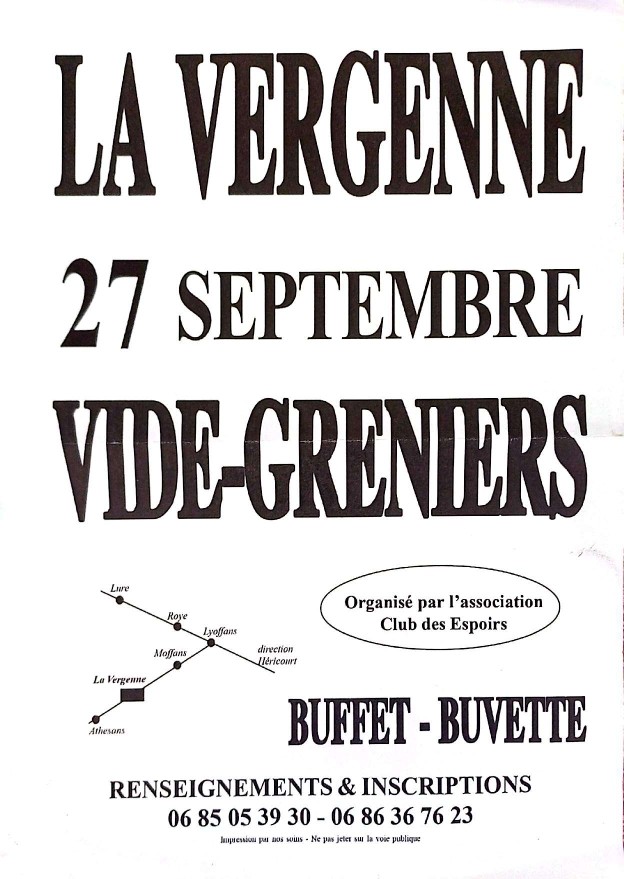 Vide-greniers La Vergenne 2026-09-27