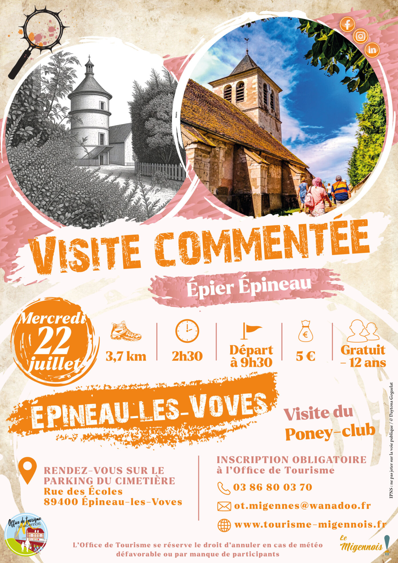 Visite commentée Épier Épineau Rue des écoles Épineau-les-Voves