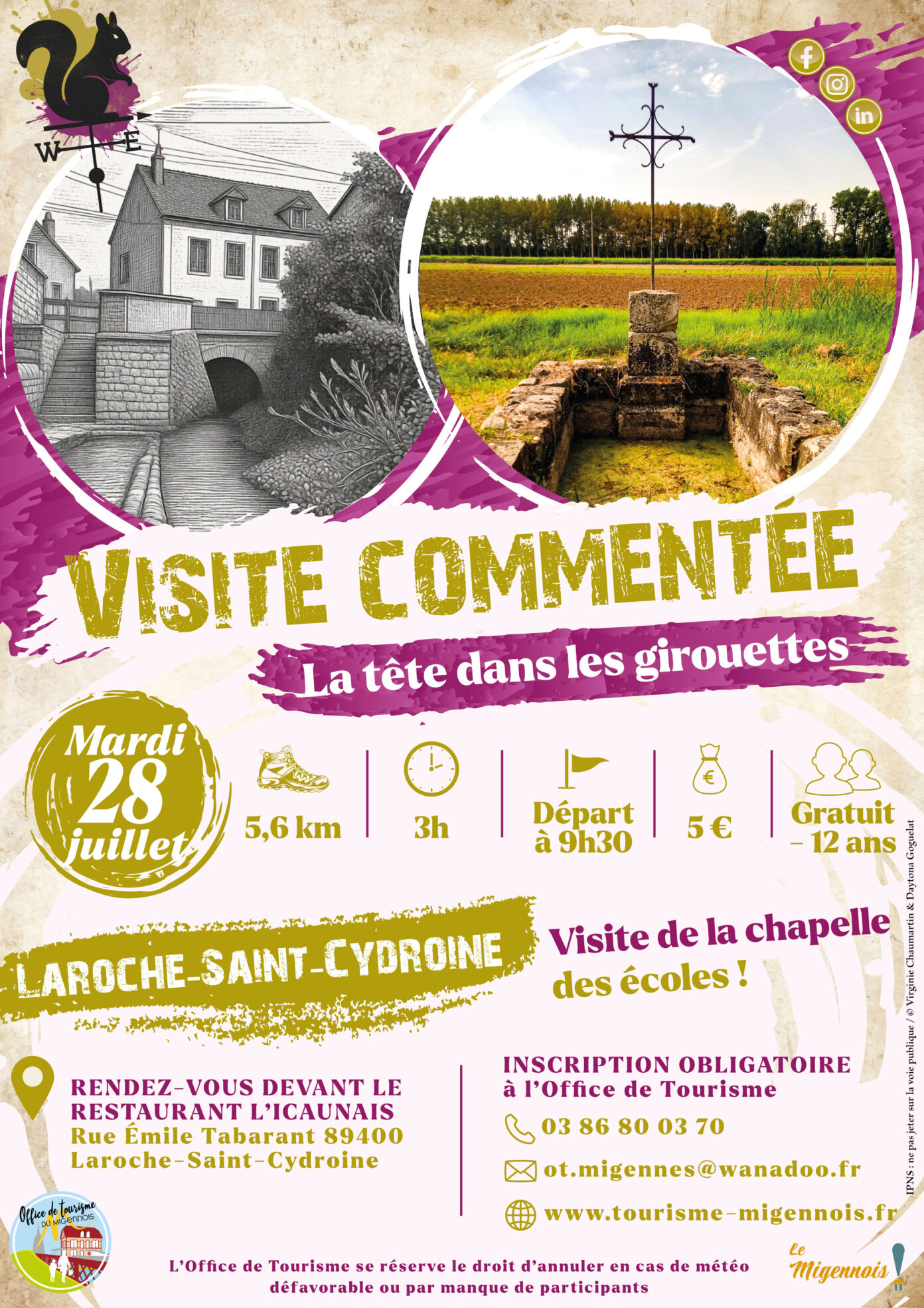 Visite commentée La tête dans les girouettes Parking des Carrières Laroche-Saint-Cydroine