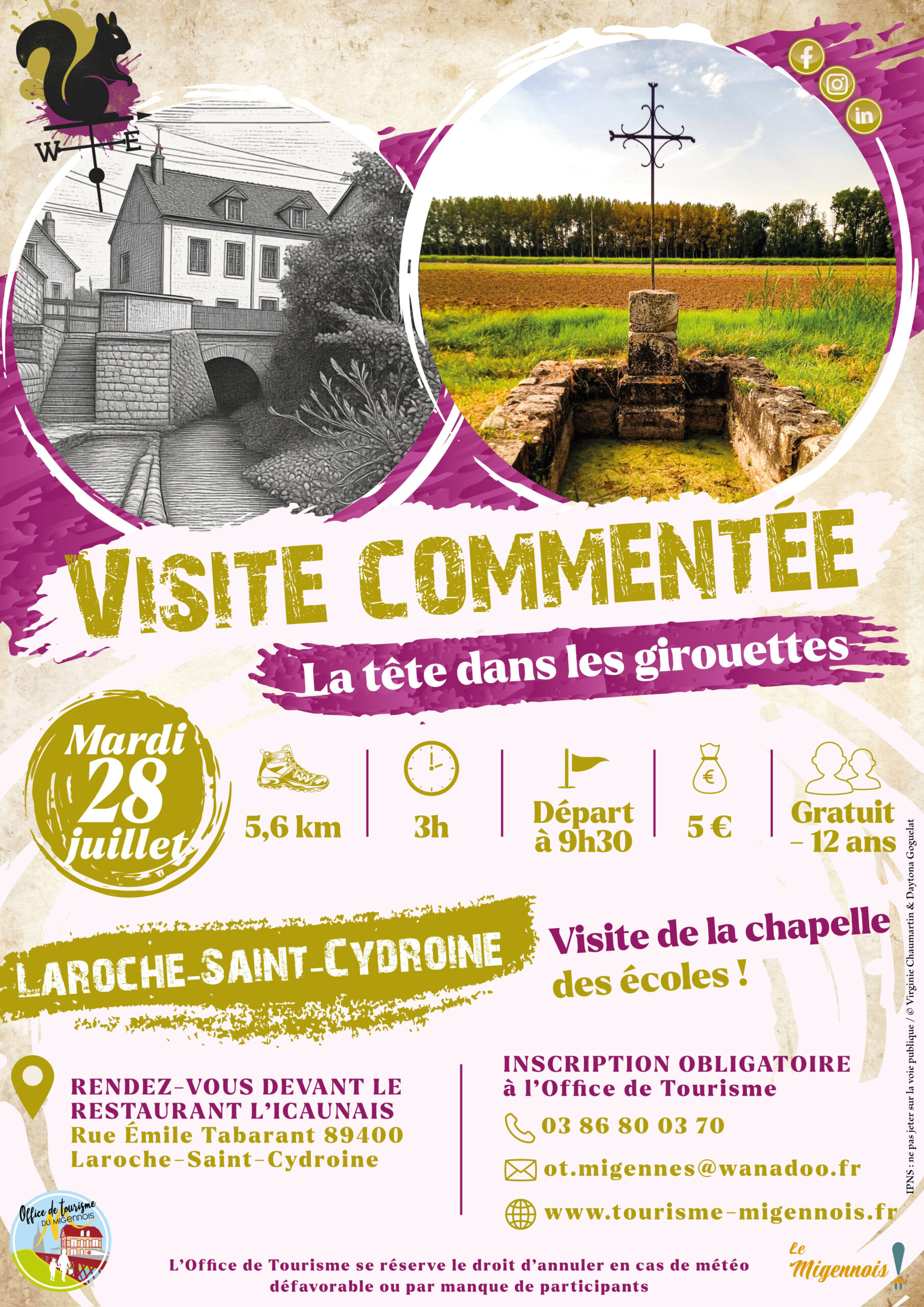 Visite commentée La tête dans les girouettes 48 rue Emile Tabarant Laroche-Saint-Cydroine 2026-07-28