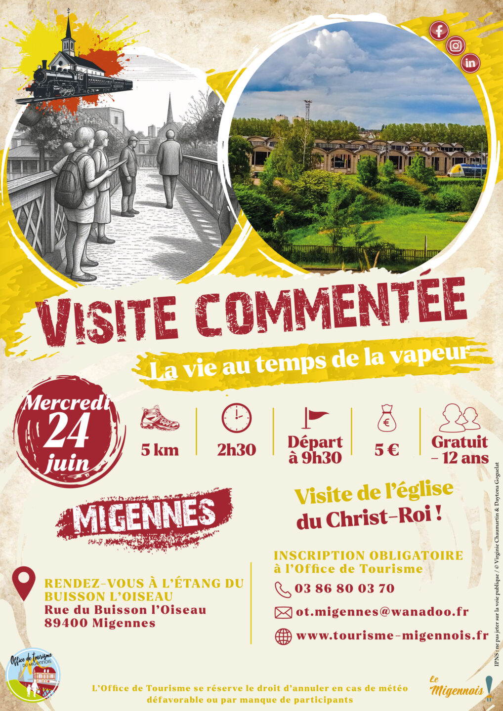 Visite commentée La vie au temps de la vapeur Étang du Buisson l’Oiseau Migennes