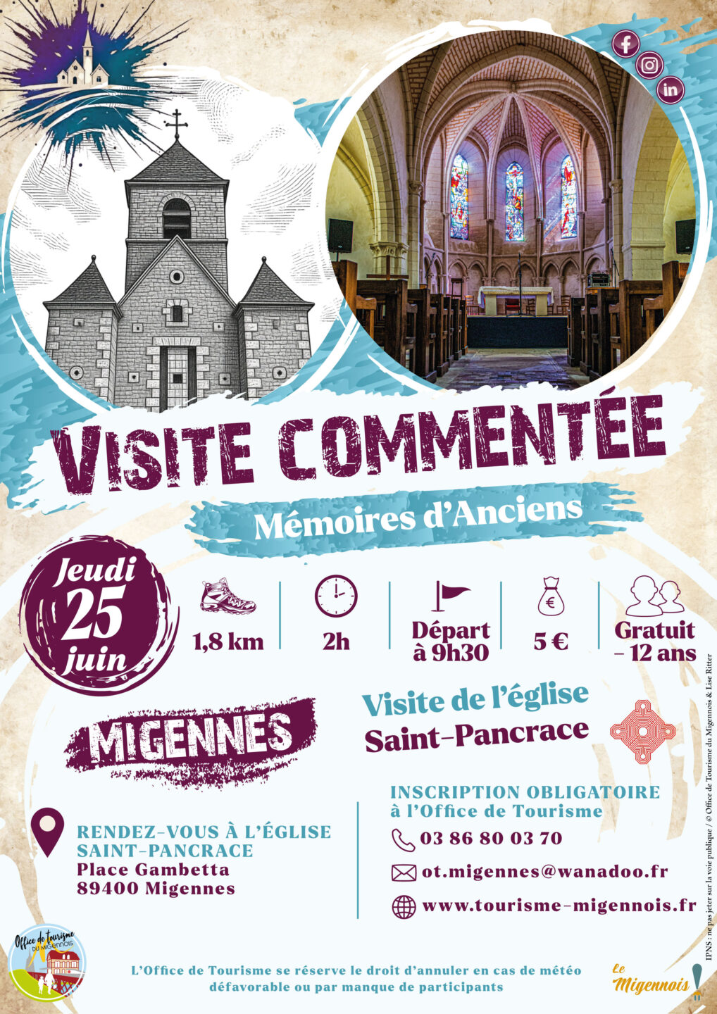 Visite commentée Mémoires d’Anciens Église Saint-Pancrace Migennes