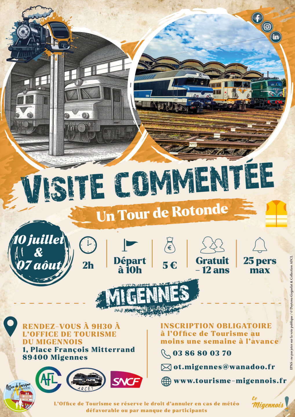 Visite commentée Un Tour de Rotonde Office de Tourisme du Migennois Migennes
