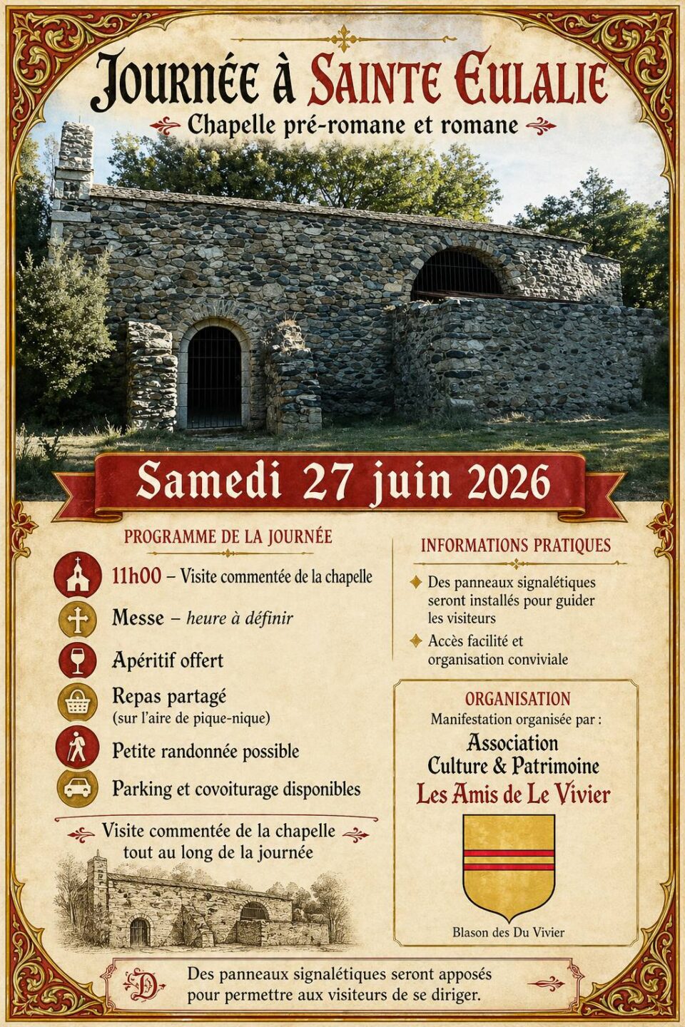 VISITE DE LA CHAPELLE ET AUBERGE ESPAGNOLE LE VIVIER  Le Vivier 2026-06-27