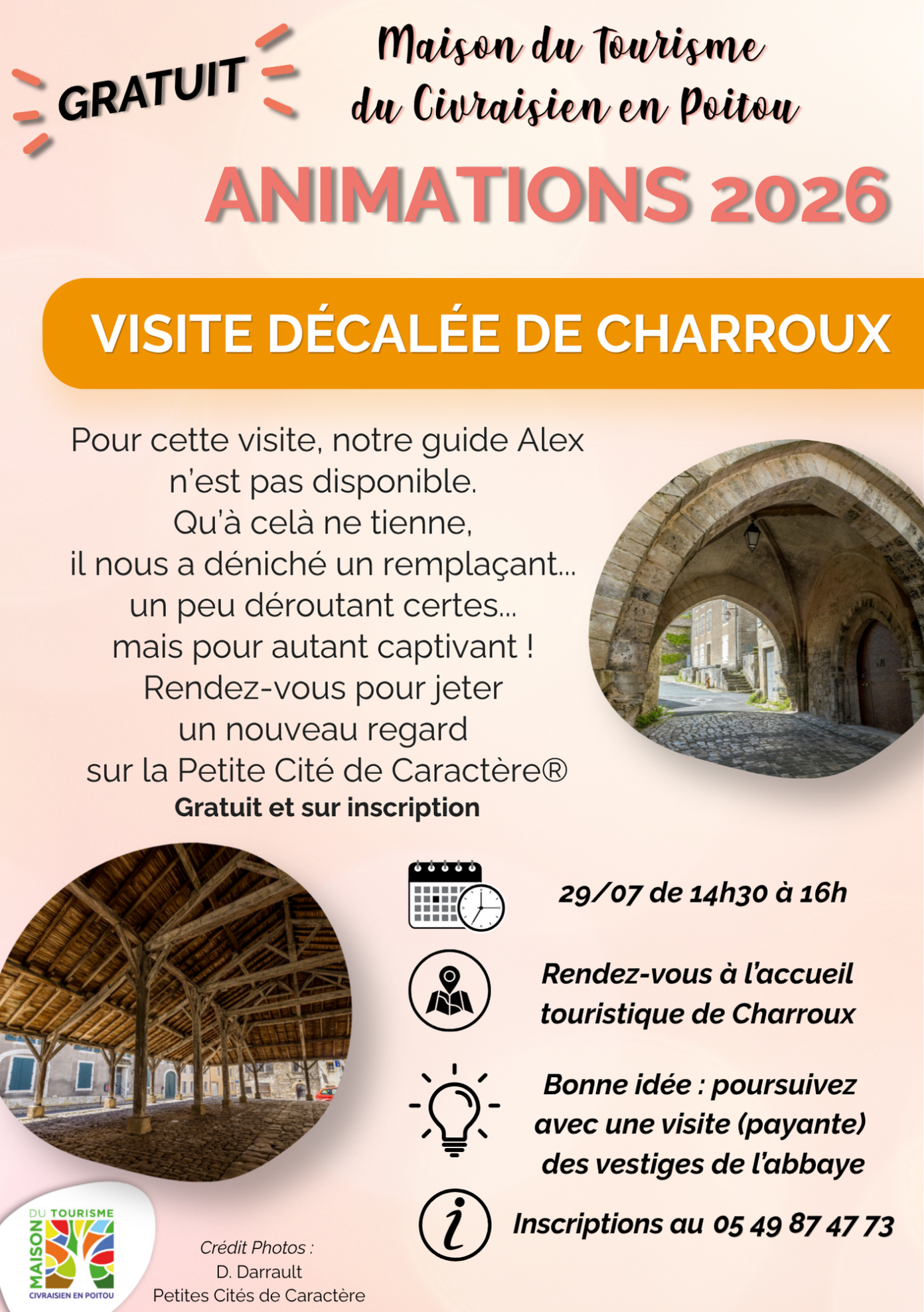 Visite décalée du Village de Charroux  Charroux