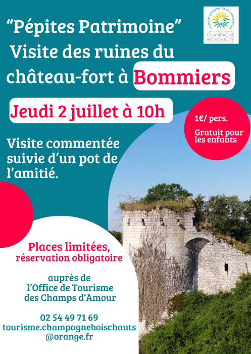 Visite des ruines du château-fort  Bommiers