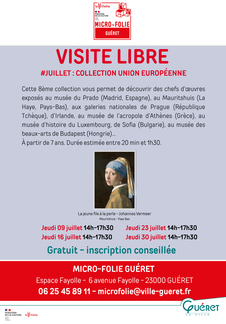 Visite libre collection Union européenne Micro-Folie Guéret Espace Fayolle Guéret