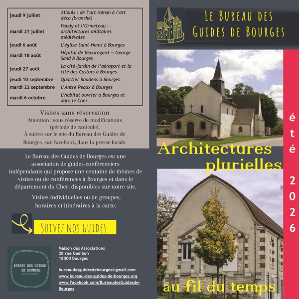 Visites Guidées Programmation Estivale Bureau des Guides de Bourges  Bourges