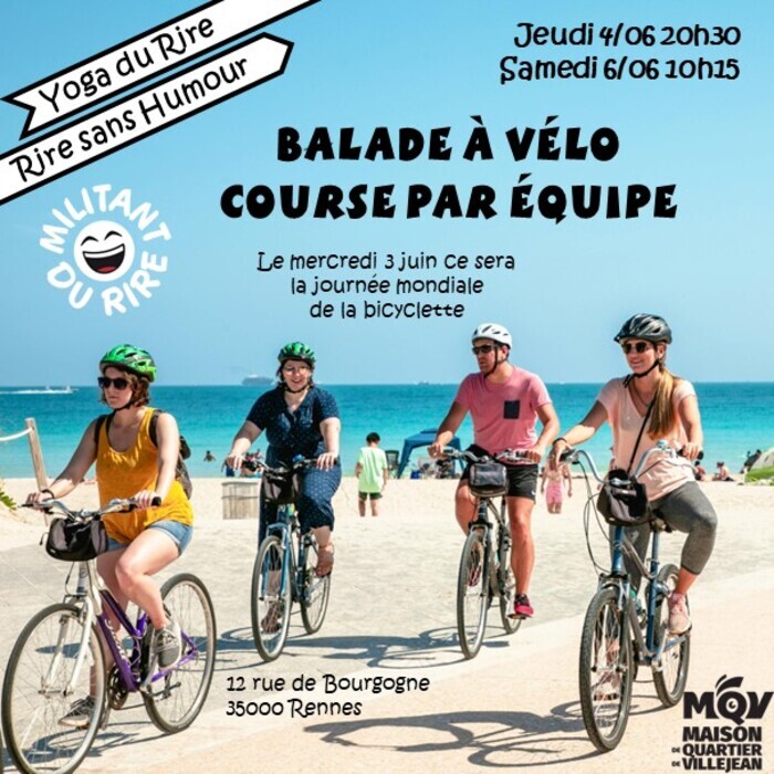 Yoga du Rire : Balade à vélo Maison de Quartier de Villejean Rennes