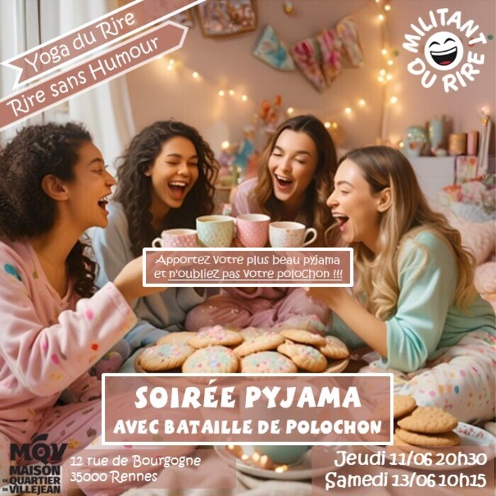 Yoga du Rire : Soirée pyjama avec bataille de polochon Maison de Quartier Villejean Brécé
