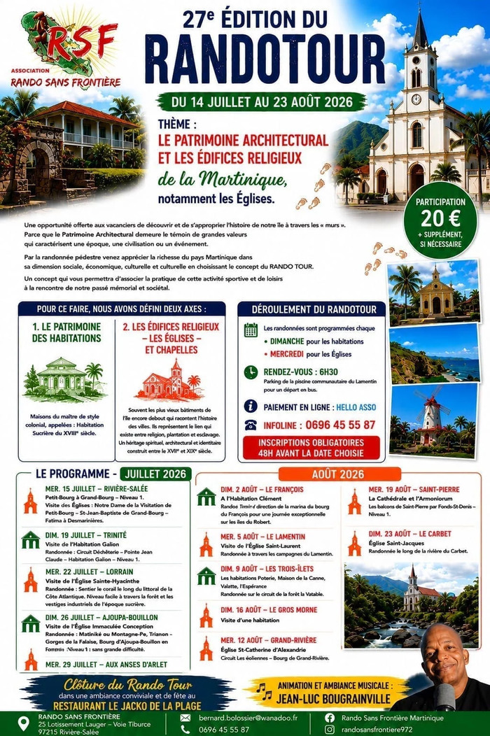 27ᵉ Édition DU RANDOTOUR “LE PATRIMOINE ARCHITECTURAL ET LES ÉDIFICES RELIGIEUX”, Saint-Pierre Martinique, Saint-Pierre