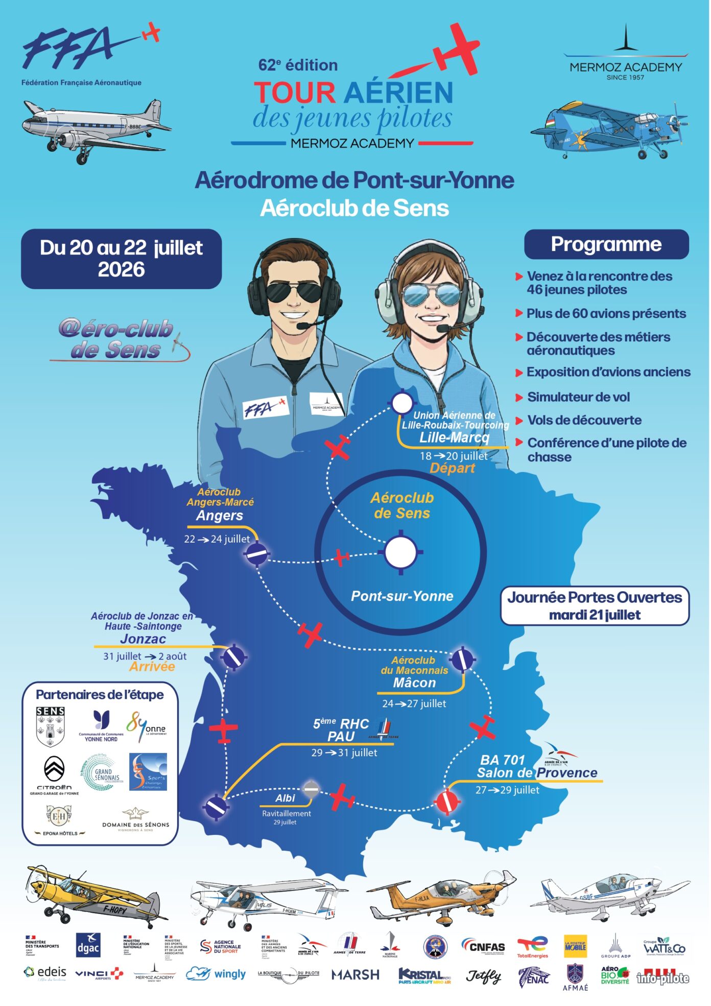 62e édition Tour Aérien des jeunes pilotes  Pont-sur-Yonne