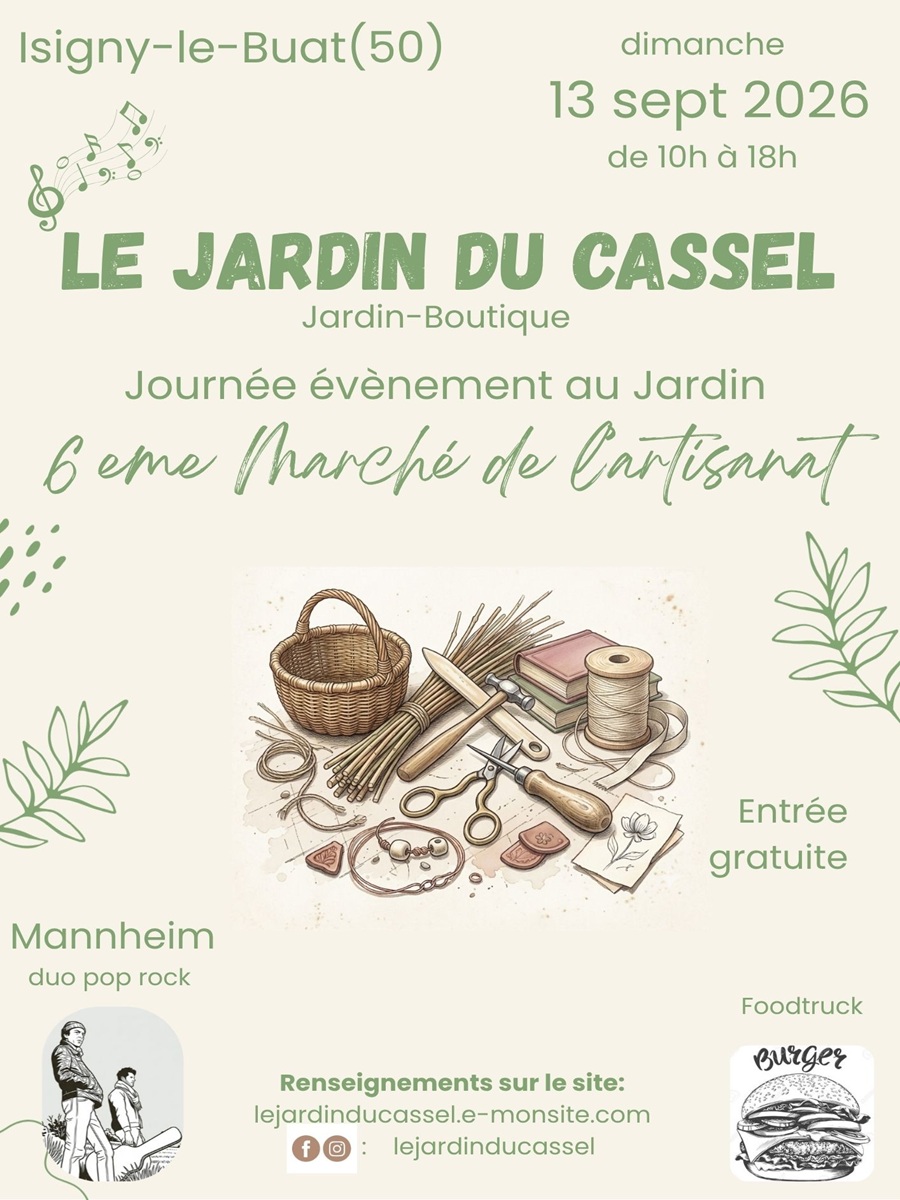 6e Marché de l’artisanat au Jardin du Cassel Le Jardin du Cassel Isigny-le-Buat