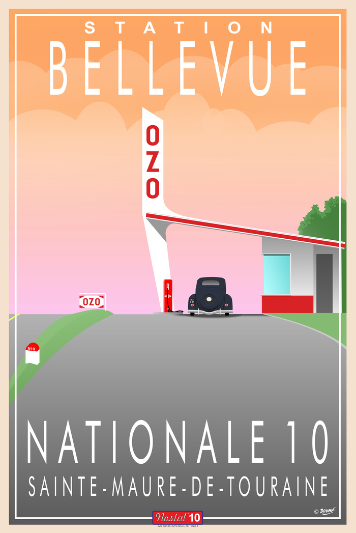 Accueil à l’ancienne station-service OZO Bellevue, Station Bellevue, Sainte-Maure-de-Touraine