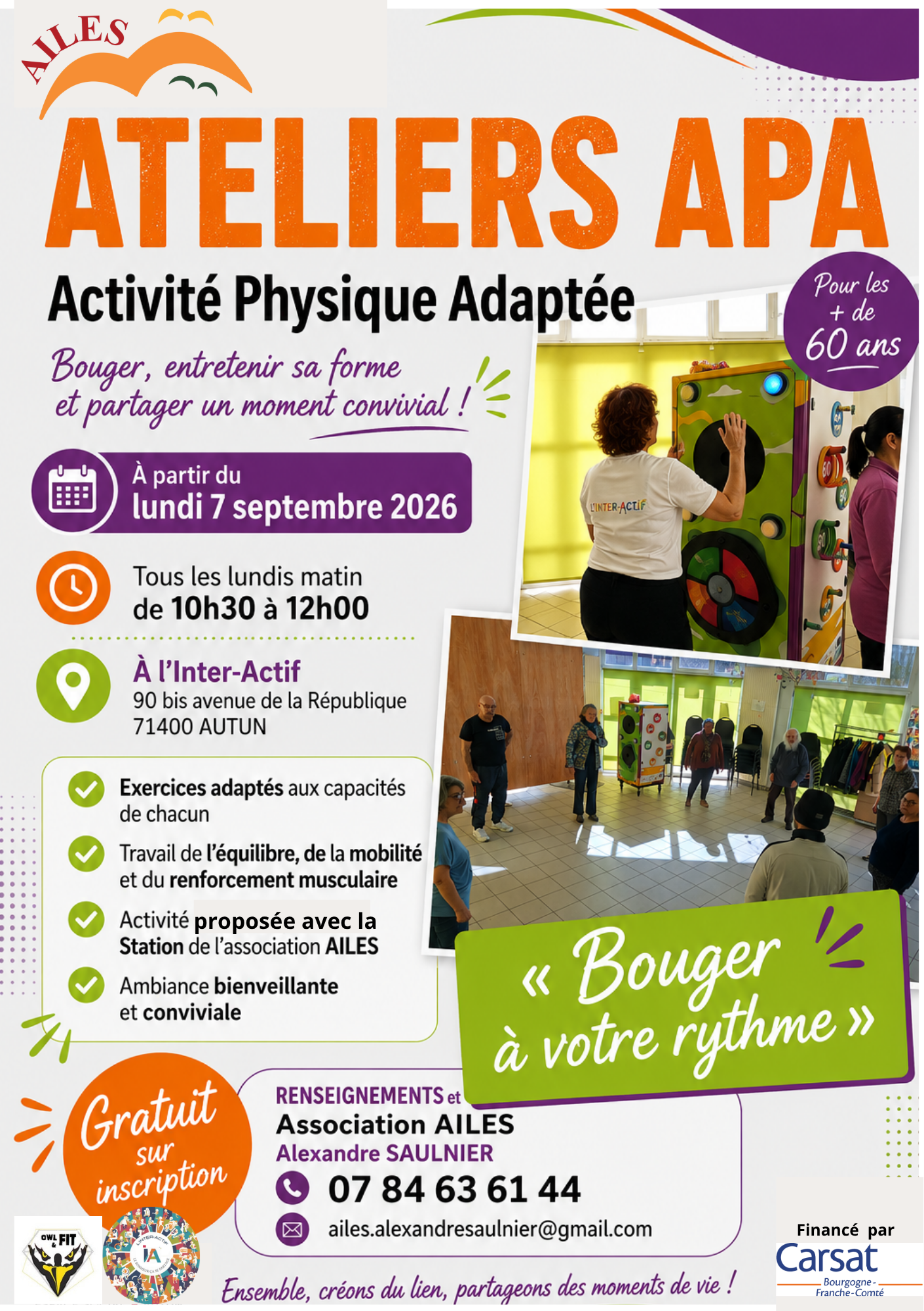 Activité physique adaptée 90 Avenue de la République Autun 2026-09-07