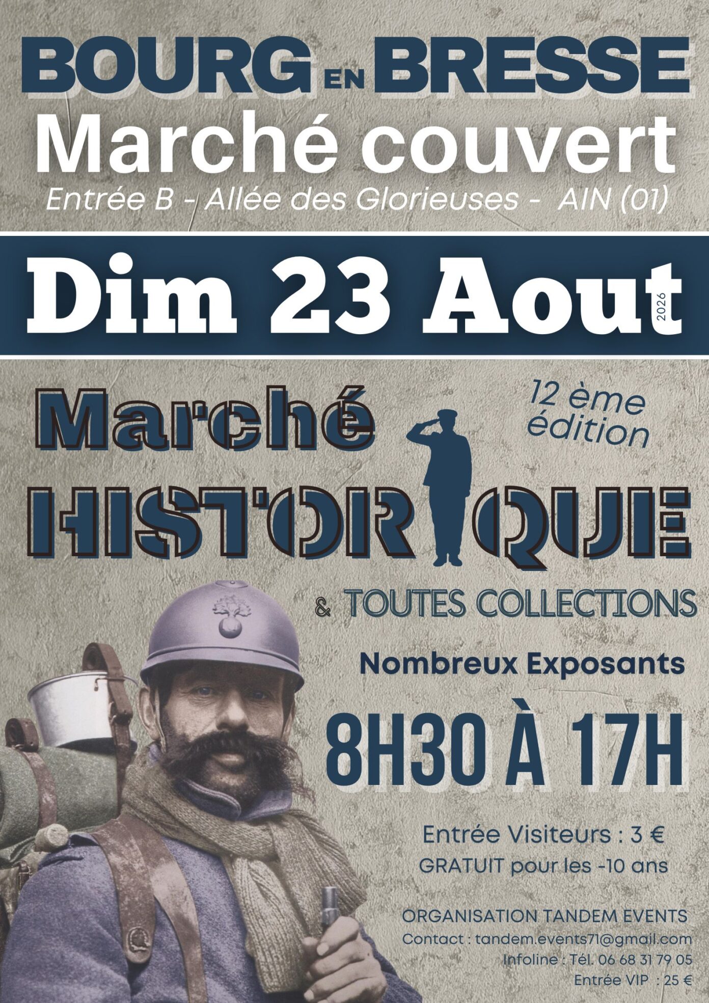 MARCHE HISTORIQUE & TOUTES COLLECTIONS Marché couvert BOURG EN BRESSE