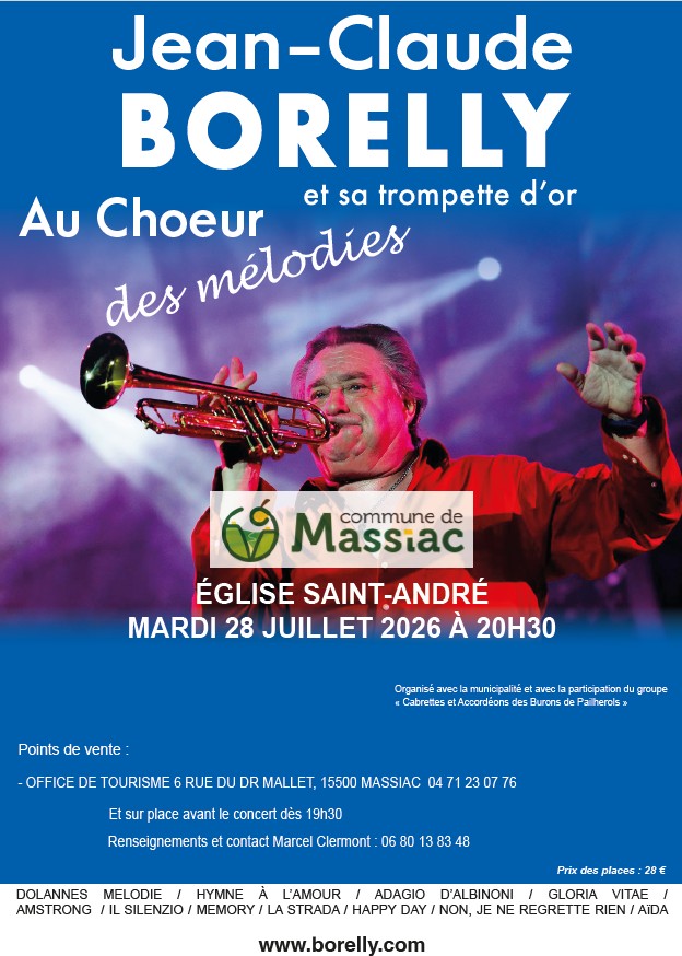 Jean-claude Borellyet sa Trompette d’Or à Massiac Eglise Saint André