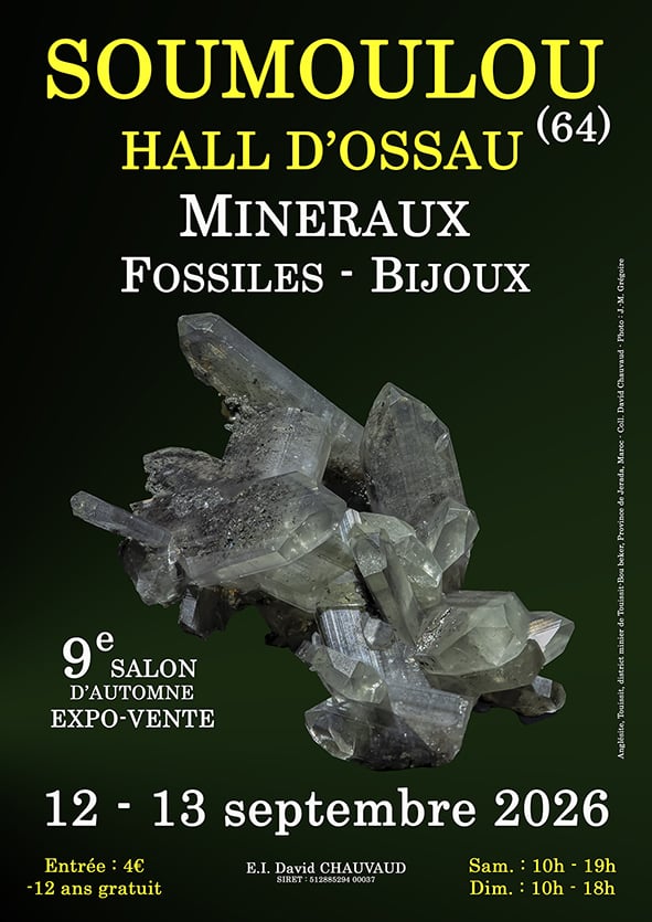 9e SALON MINERAUX FOSSILES BIJOUX d&rsquo;automne de SOUMOULOU (Pyrénées-Atlantiques) Hall d&rsquo;Ossau